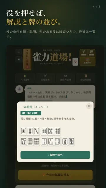 牌の並びの例つきの役一覧